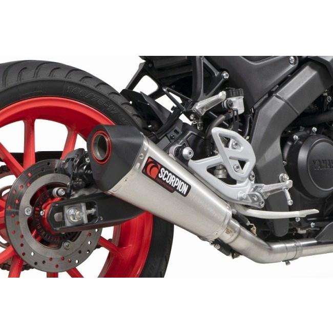SCORPION スコーピオン セルケトテーパー フルエキゾーストマフラー タイプ：ブラッシュステンレススチール MT125 YAMAHA ヤマハ マフラーの画像