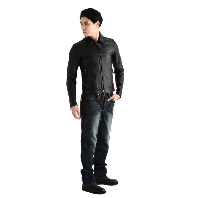 KADOYA K'S LEATHER ブラック レザージャケット L TCR カドヤ（KADOYA） TCR-2 レザージャケット シングル［K'S LEATHER