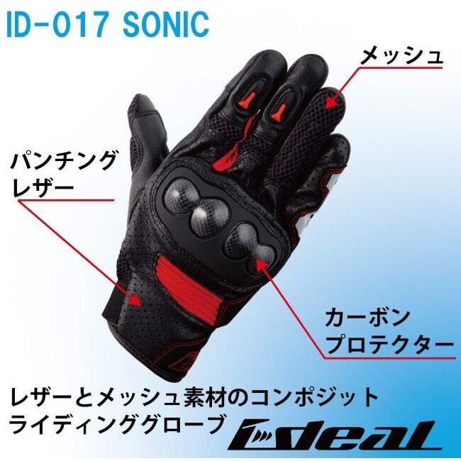 IDEAL アイディール プロテクション メッシュグローブ ID-017 ソニック (SONIC) サイズ：3XL グローブ アパレルの画像