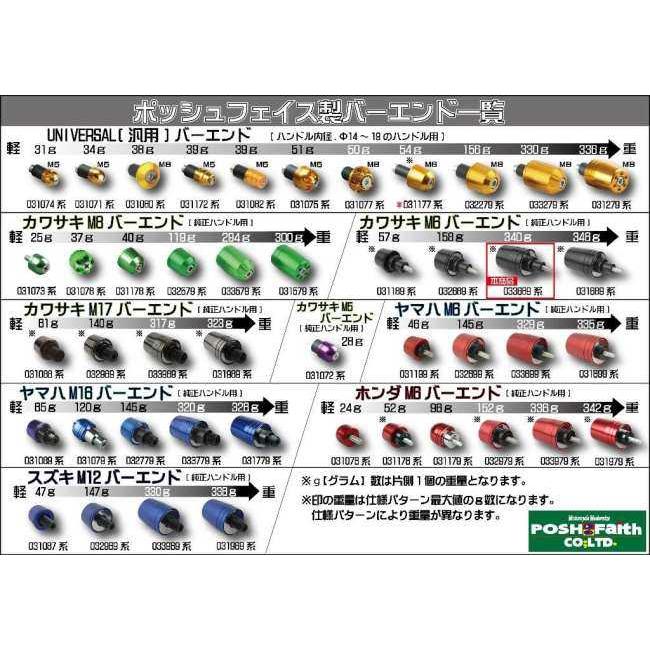 POSH Faith ポッシュ フェイス ウルトラヘビーバーエンドタイプ2 KAWASAKI系 M6タイプ カラー：マットブラック NINJA H2-SX NINJA250SL NINJA650 Z650 ハンドル_5