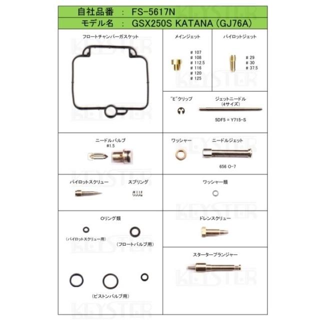 （新品）GX250キャブレター燃調キット KEYSTER（キースター） キャブレター燃調キット GX250 YAMAHA ヤマハ