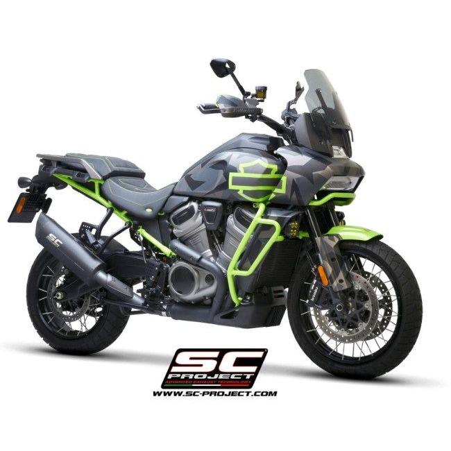 SC-PROJECT SCプロジェクト SC1-R GT スリップオンサイレンサー 材質：マットブラック PAN AMERICA 1250 HARLEY-DAVIDSON ハーレーダビッドソン マフラーの画像