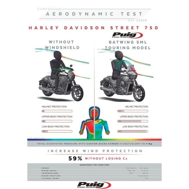 Puig プーチ ウインドシールド バットウイング SML(TOURING) スクリーンカラー：スモーク STREET XG750 STREET750 HARLEY-DAVIDSON ハーレーダビッドソン 外装 | Puig | 04