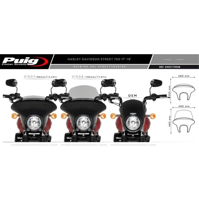 Puig プーチ ウインドシールド バットウイング SML(TOURING) スクリーンカラー：スモーク STREET XG750 STREET750 HARLEY-DAVIDSON ハーレーダビッドソン 外装 | Puig | 05