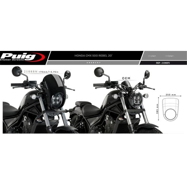 Puig プーチ セミフェアリング(Semifarings Anarchy) カラー：ブラック CMX 500 REBEL CMX 500 REBEL S HONDA ホンダ HONDA ホンダ｜webike｜05