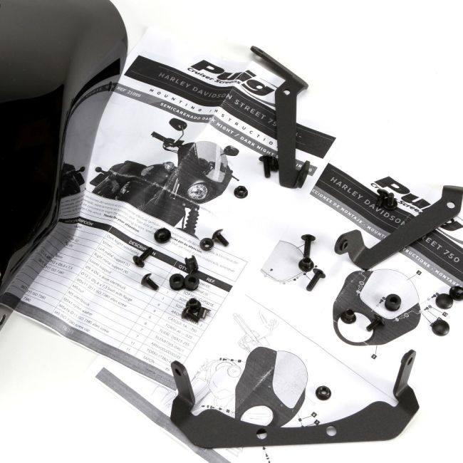 Puig プーチ セミフェアリング ダークナイト (SEMIFAIRING DARK NIGHT) カラー：スモーク STREET XG750 STREET750 HARLEY-DAVIDSON ハーレーダビッドソン 外装 | Puig | 01