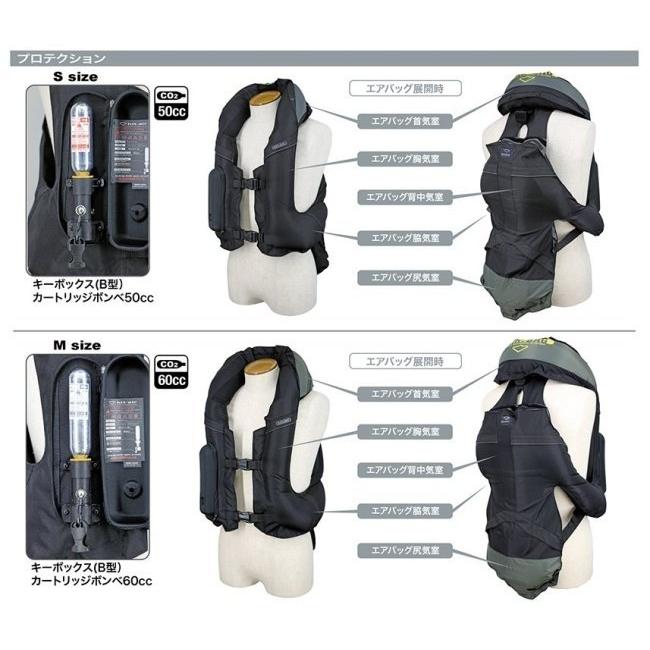 hit air ヒットエアー 一体型エアバッグ・ハーネス MLV2-C サイズ：M(使用CO2ボンベ 60cc) エアバッグ プロテクター | hit-air | 08