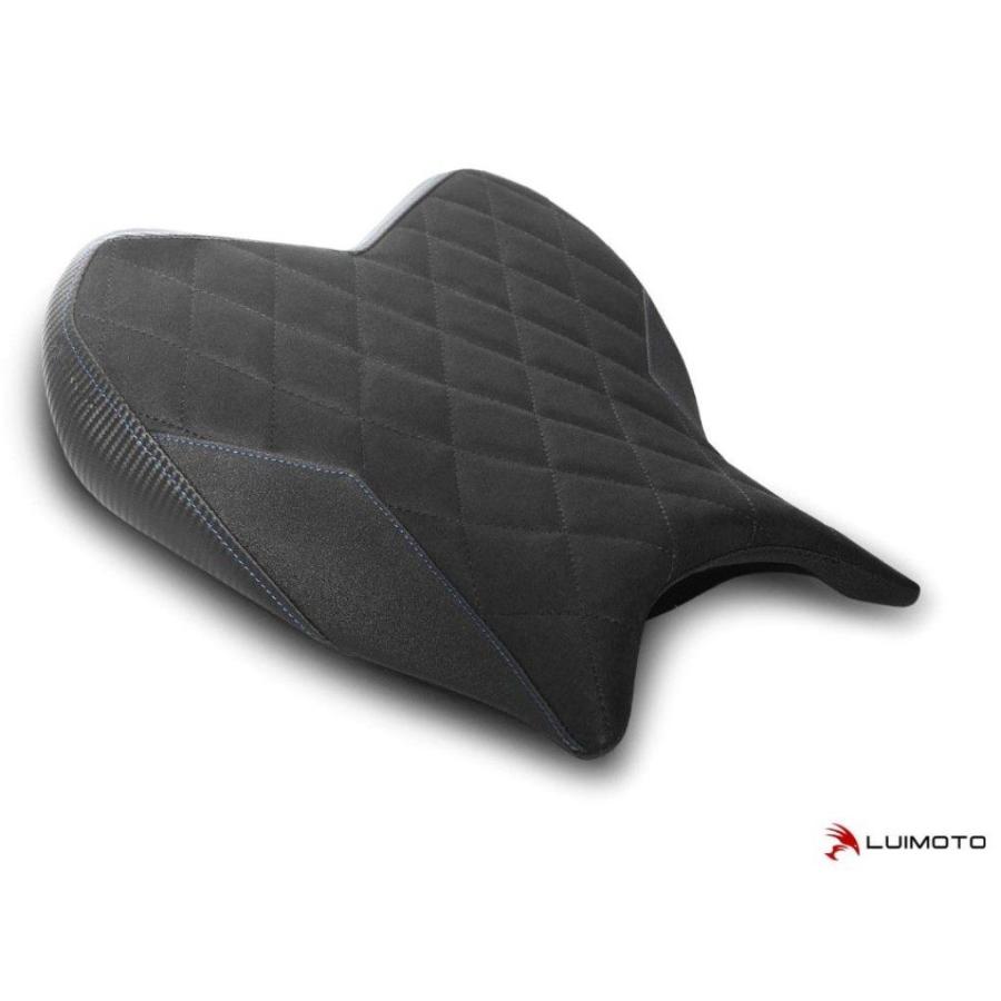 LUIMOTO LUIMOTO:ルイモト フロントシートカバー Diamond カラー／素材：スエード ブラック／TEC-GRIP／CF ブラック／ブルー ステッチ YZF-R7