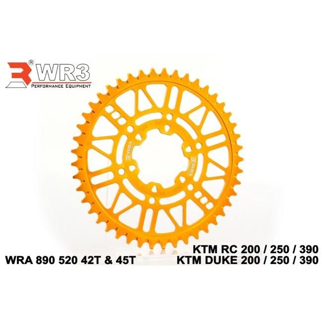 WR3 ダブルアールスリー リアスプロケット 丁数：45 / カラー：ブラック RC 200 250 390 Duke KTM ドリブンスプロケット・リアスプロケット 駆動系 | WR3 | 02