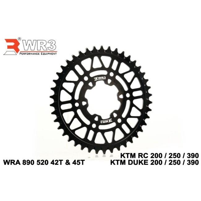 WR3 ダブルアールスリー リアスプロケット 丁数：45 / カラー：ブラック RC 200 250 390 Duke KTM ドリブンスプロケット・リアスプロケット 駆動系 | WR3 | 03