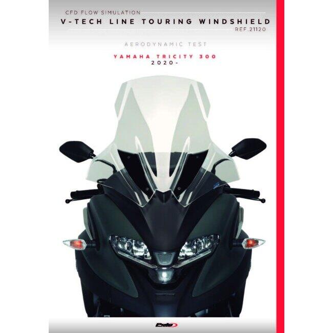 Puig プーチ V-TECH LINE ツーリングスクリーン カラー：ダークスモーク トリシティ 300 YAMAHA ヤマハ スクリーン 外装_5