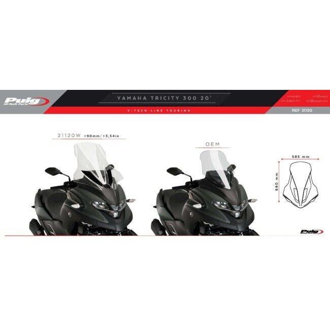 Puig プーチ V-TECH LINE ツーリングスクリーン カラー：ダークスモーク トリシティ 300 YAMAHA ヤマハ スクリーン 外装_7