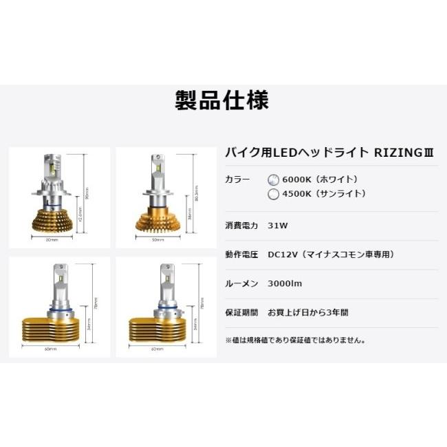 SPHERE LIGHT（スフィアライト） バイク用LEDヘッドライト RIZING3 H7