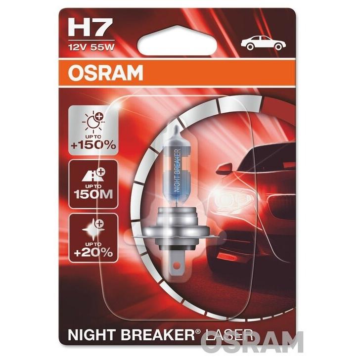 OSRAM オスラム ナイトブレーカー レーザー H7 バルブ 12V 55W-×1 HONDA ホンダ YAMAHA ヤマハ SUZUKI スズキ PEUGEOT プジョー MBK 灯火類 電装系 | OSRAM