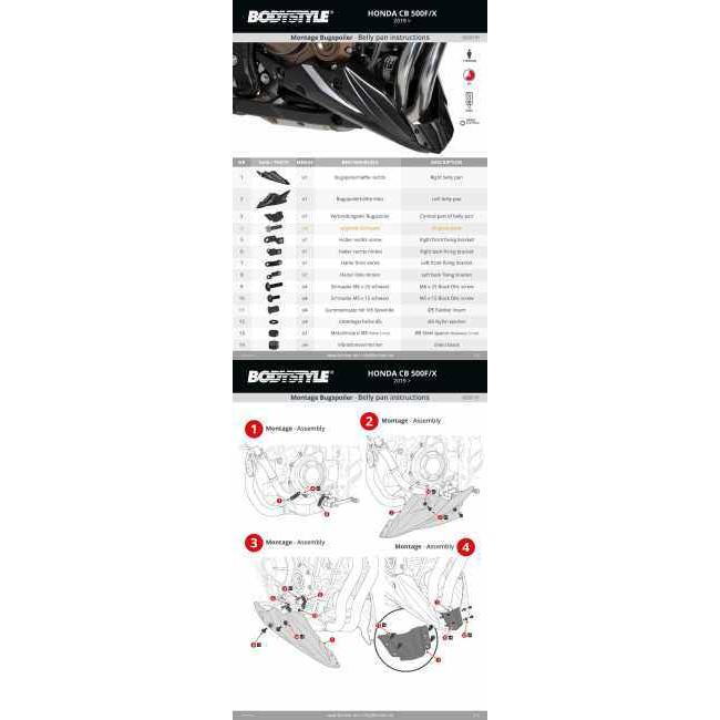 BODY STYLE ボディースタイル Sportsline belly pan colour：blue／colour code：Candy Caribbean Blue Sea，B189 CB500F HONDA ホンダ アンダーカウル 外装 | ブランド登録なし | 01