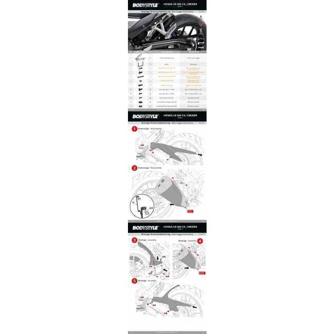 BODY STYLE ボディースタイル Sportsline rear hugger colour：blue／colour code：Candy Caribbean Blue Sea，B189 CB500F HONDA ホンダ リアフェンダー 外装 | ブランド登録なし | 01