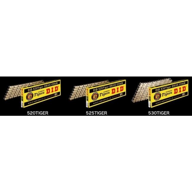 DID ダイドー 阪神タイガースコラボチェーン ゴールド＆ブラック 【カシメ(ZJ)ジョイント付属】 チェーンサイズ：530 チェーン 駆動系 | D.I.D | 01
