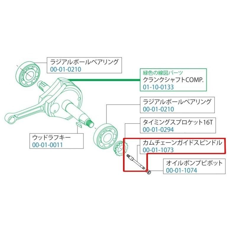 SP武川 SPタケガワ 【補修部品】カムチェーンガイドスプロケットスピンドル その他スプロケットオプション・補修部品 駆動系 | スペシャルパーツ武川