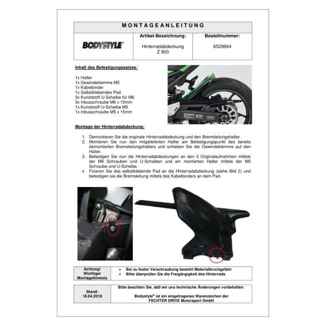 BODY STYLE ボディースタイル Sportsline rear hugger Z900 KAWASAKI カワサキ リアフェンダー フェンダー関連 外装の画像