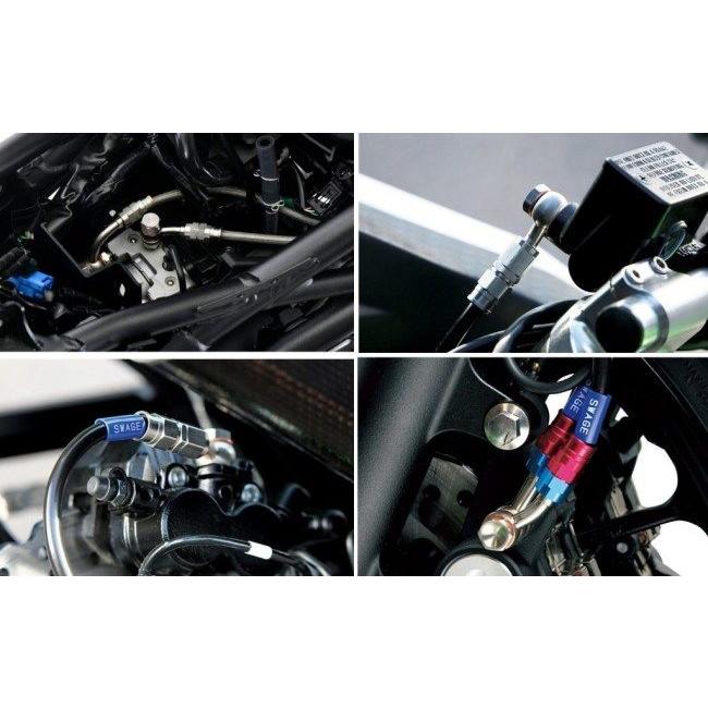 SWAGE-LINE スウェッジライン プロ リア ブレーキホースキット ホースカラー：ブラック / フィッティングカラー：レッド＆ブルー Rebel250 HONDA ホンダ_14