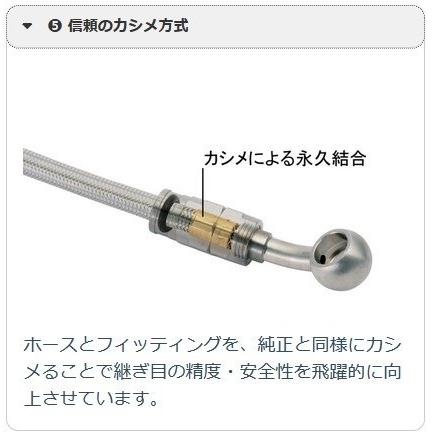 SWAGE-LINE スウェッジライン プロ リア ブレーキホースキット フィッティングカラー：ステンレス / ホースカラー：ブラック Rebel250 HONDA ホンダ ブレーキ_10