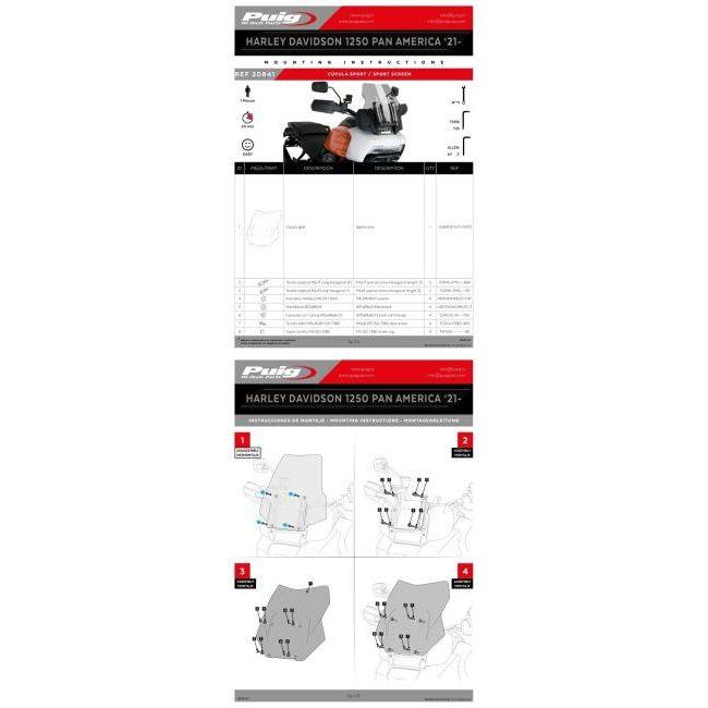 Puig プーチ スポーツスクリーン(Sport Screen) カラー：スモーク PAN AMERICA RA1250 SPECIAL RA1250S HARLEY-DAVIDSON ハーレーダビッドソン スクリーン 外装 | Puig | 07