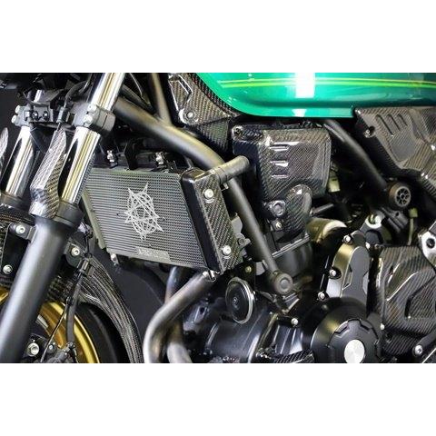 A-TECH エーテック ラジエターカバー 素材：FRP黒(FB) / タイプ：左側 クリアー塗装：あり Z650RS KAWASAKI カワサキ ラジエーター 冷却関連 エンジンの画像