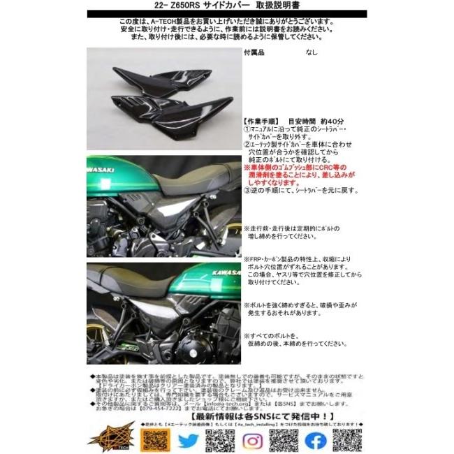 A-TECH（エーテック） サイドカバー 素材：C 平織カーボン / タイプ