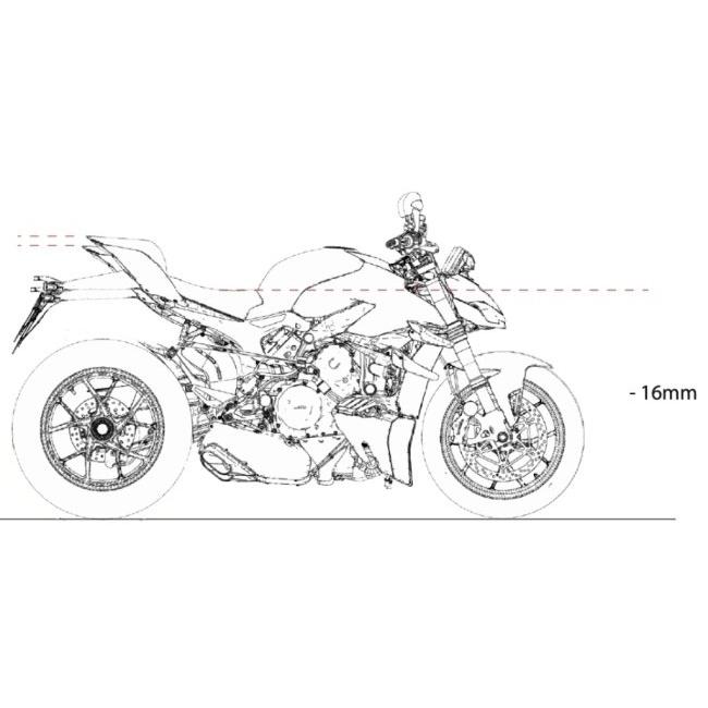 DUCABIKE (DBK) ドゥカバイク (ディービーケー) ローダウンリンクプレート カラー：ブラック PANIGALE V4 R SP2 SPECIALE S STREETFIGHTER SP サスペンション