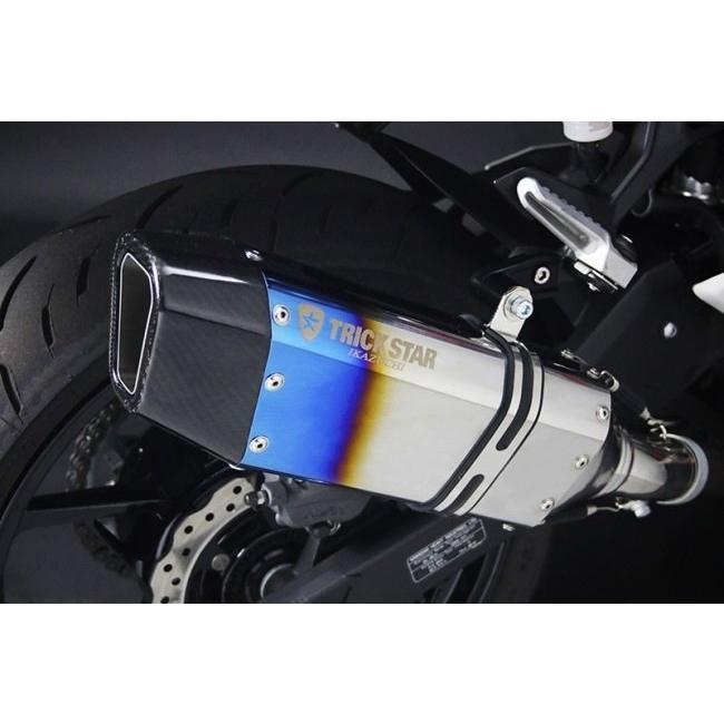 TRICKSTAR トリックスター レーシングフルエキゾーストマフラーIKAZUCHI(イカヅチ)ショート タイプ：IKAZUCHI焼チタン Ninja250 KAWASAKI カワサキ マフラーの画像