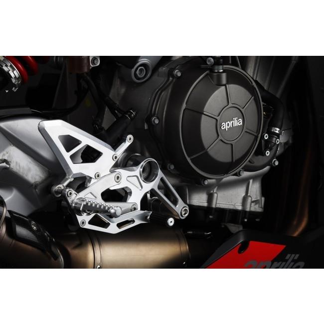 AELLA アエラ ライディングステップキット カラー：ホワイト(無着色アルマイト) RS660 APRILIA アプリリア バックステップ ステップ 足回り_2
