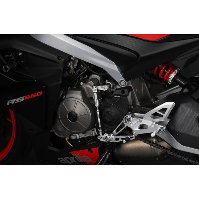 AELLA アエラ ライディングステップキット カラー：ホワイト(無着色アルマイト) RS660 APRILIA アプリリア バックステップ ステップ 足回り_3