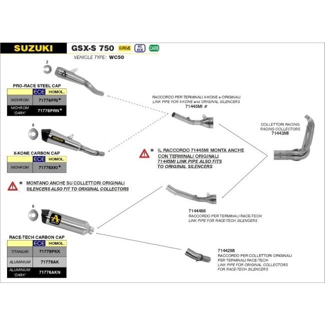 ARROW アロー X-Kone サイレンサー GSX-S 750 GSR 750 SUZUKI スズキ SUZUKI スズキ｜webike｜04