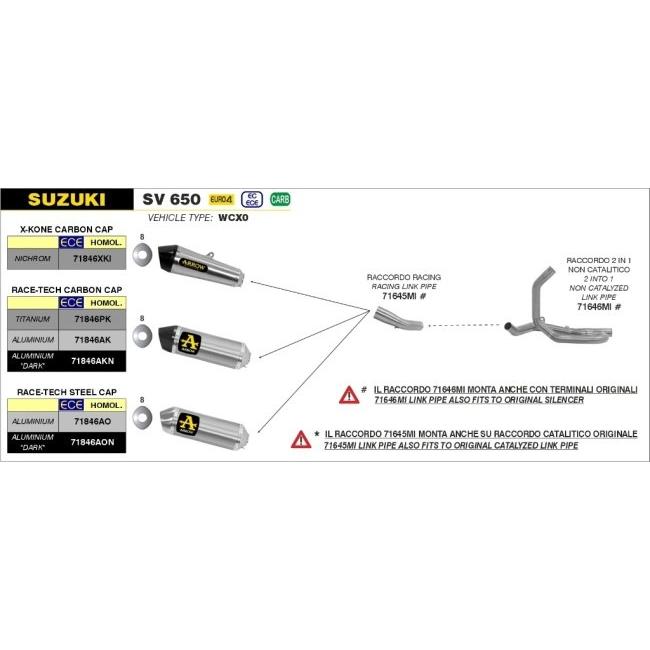 ARROW アロー Race-Tech サイレンサー サイレンサー素材：アルミニウム ダーク SV 650 SUZUKI スズキ SUZUKI スズキ｜webike｜03