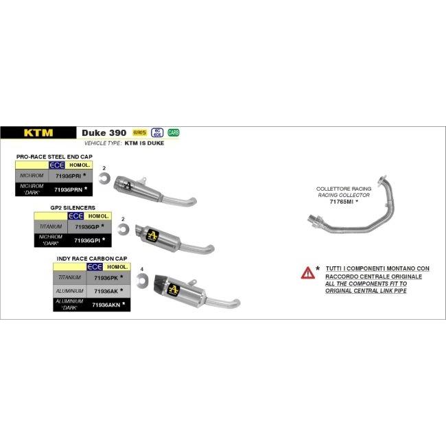 Arrow DUKE390 21-23 スリップオン GP2 チタン/チタンエンド ARROW