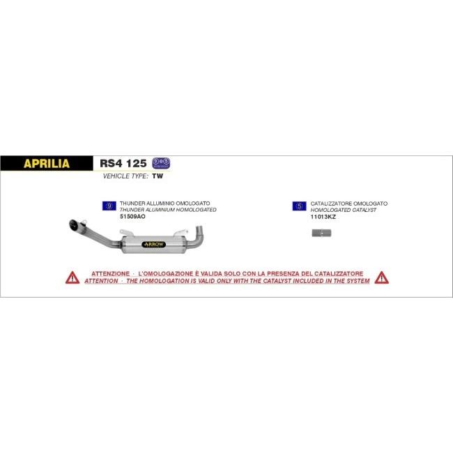 ARROW アロー THUNDER スリップオンマフラー エキゾーストパイプ用 RS4 125 APRILIA アプリリア マフラー | アロー | 03