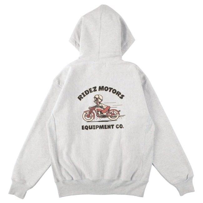 RIDEZ ライズ MOTORSCAT ZIP PARKA 12oz キャット ジップパーカー サイズ：XL カジュアルパーカー・フーディー・スウェット アパレルの画像