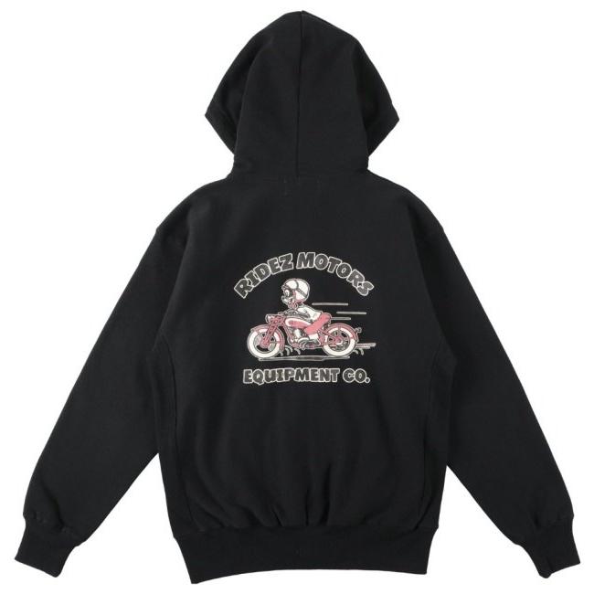 RIDEZ ライズ MOTORSCAT ZIP PARKA 12oz キャット ジップパーカー サイズ：M カジュアルパーカー・フーディー・スウェット アパレルの画像