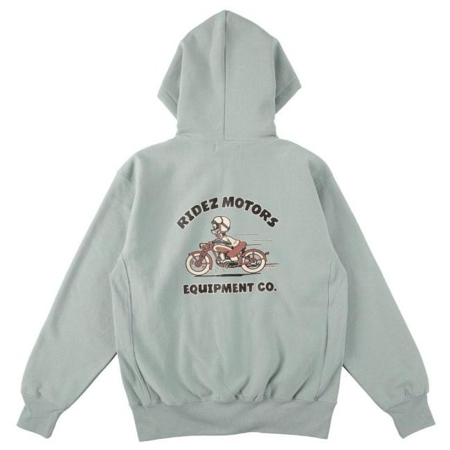 RIDEZ ライズ MOTORSCAT ZIP PARKA 12oz キャット ジップパーカー サイズ：L カジュアルパーカー・フーディー・スウェット アパレルの画像