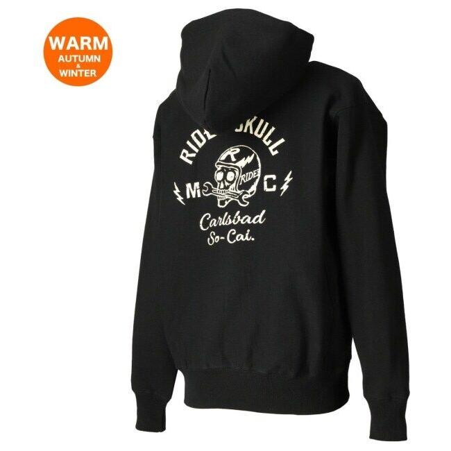 RIDEZ ライズ SKULL MC ZIP PARKA 12oz スカル ジップパーカー サイズ：L カジュアルパーカー・フーディー・スウェット アパレルの画像