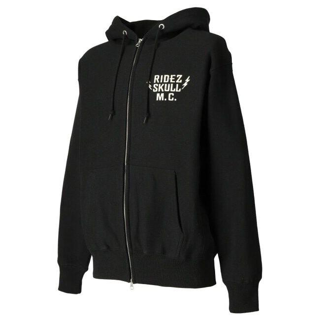 RIDEZ ライズ SKULL MC ZIP PARKA 12oz スカル ジップパーカー サイズ：XL カジュアルパーカー・フーディー・スウェット アパレルの画像