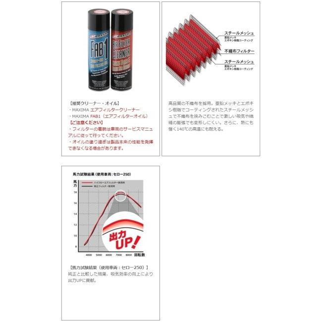 ZETA ジータ ハイフロー エアフィルター CRF250L HONDA ホンダ エアクリーナー・エアクリーナーエレメント