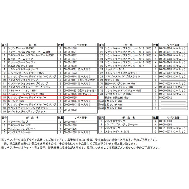 SP武川 SPタケガワ 【補修部品】 R.シリンダーヘッドサイドカバー その他ボアアップオプション・補修部品 エンジンパーツ エンジン | スペシャルパーツ武川 | 01