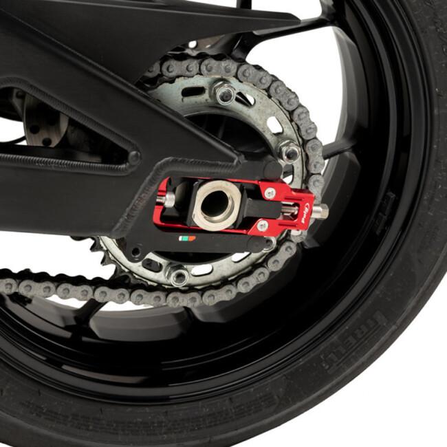Puig プーチ チェーン テンショナー カラー：レッド CBR1000RR FIREBLADE SP CBR1000RR-R HONDA ホンダ アクスルブロック・チェーンアジャスター 足回り