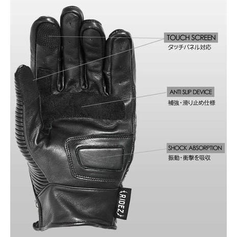 RIDEZ ライズ MOTO GLOVES VOLTAGE バイク用 レザーグローブ サイズ
