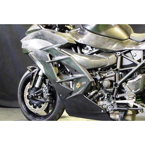 A-TECH エーテック サイドカウルSTD 素材：DC 綾織ドライカーボン / タイプ：左右セット Ninja H2 SX SE＋ KAWASAKI カワサキ サイドカウル・サイドカバー 外装の画像