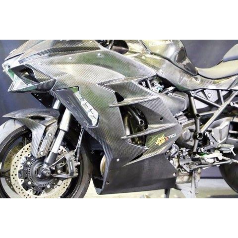 A-TECH エーテック サイドカウルSTD 素材：DC 綾織ドライカーボン / タイプ：左右セット Ninja H2 SX SE＋ KAWASAKI カワサキ サイドカウル・サイドカバー 外装の画像