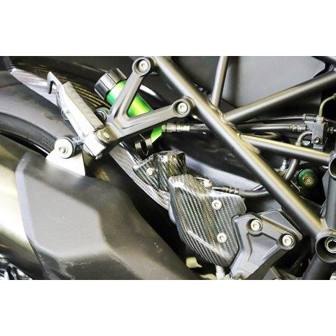 A-TECH エーテック リアブレーキタンクガード 素材：CDC 平織ドライカーボン Ninja H2 SX SE SE＋ KAWASAKI カワサキ マスターシリンダーガード ブレーキの画像