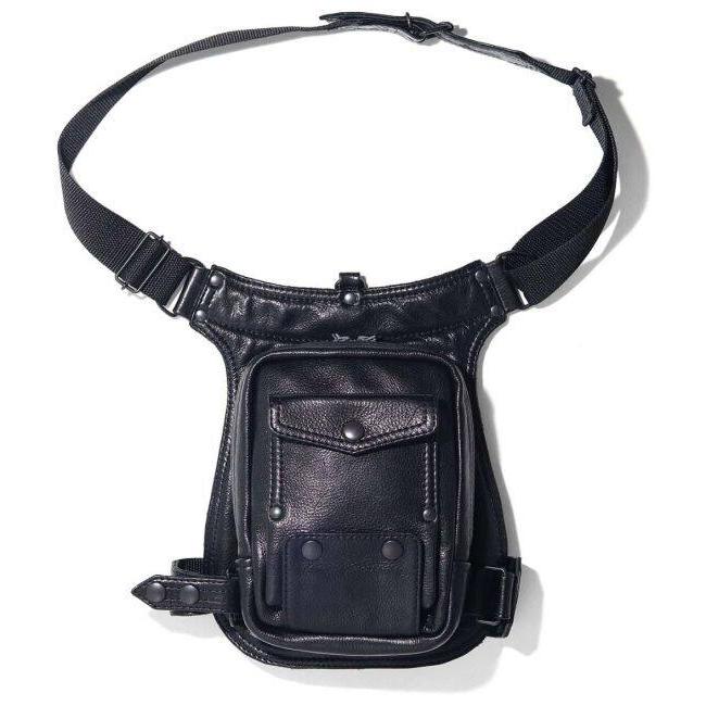 KADOYA HF 黒 レザー ボディバッグ カドヤ（KADOYA） HF LAB／LSP-2WAY BAG ウエストバッグ ウエスト