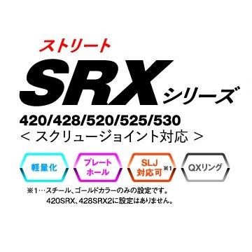 EKチェーン 江沼チェーン QXリングシールチェーン 428SRX2 ブラックゴールド【カシメ(MLJ)ジョイント付属】 リンク数：102L チェーン 駆動系 | EKチェーン | 07